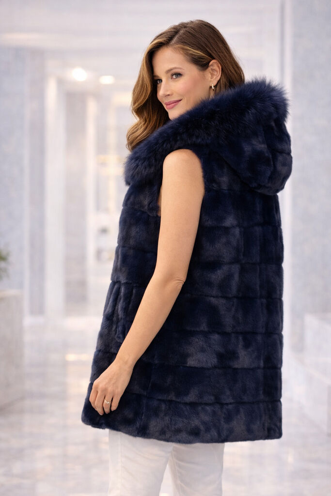 Eclipse Fur Gilet with Hood
