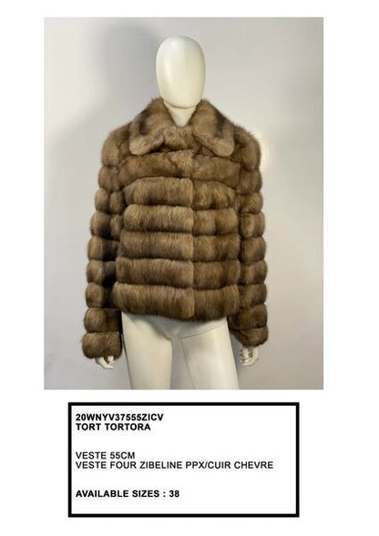 Taupe Textured Short Jacket with Plush Design