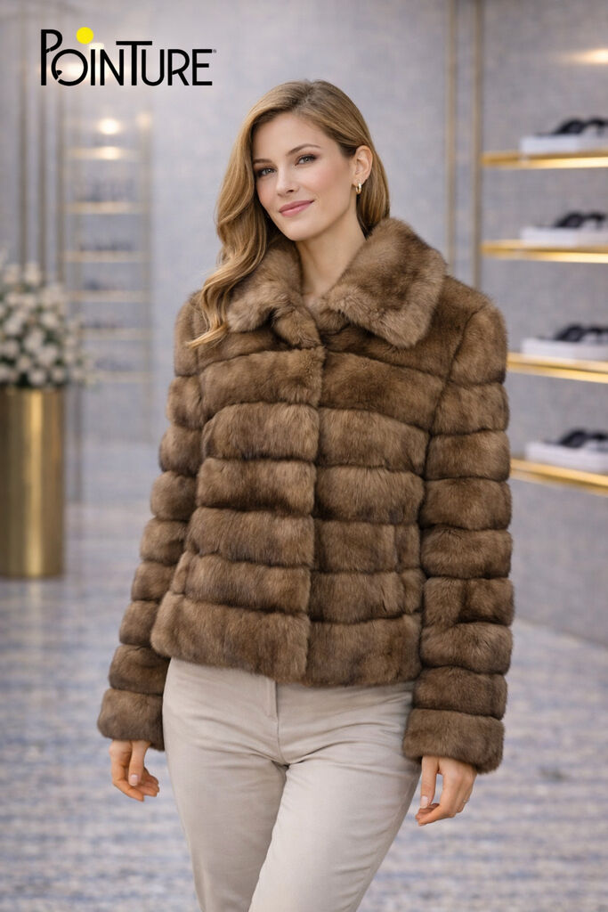 Taupe Textured Short Jacket with Plush Design