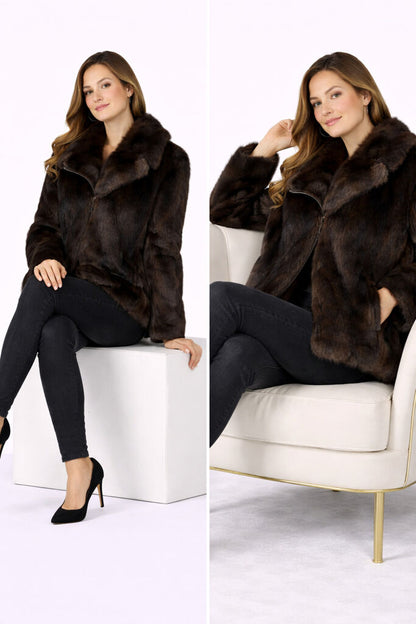 Dark Brown Textured Jacket with Luxurious Finish