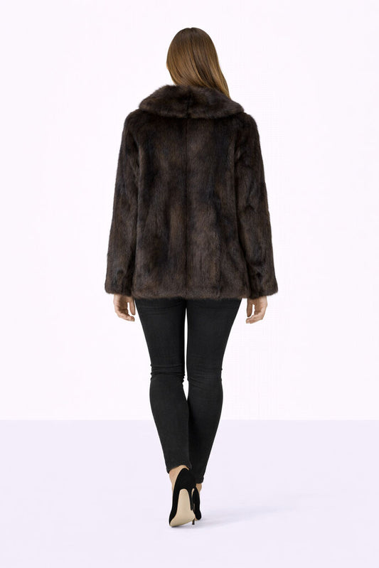 Dark Brown Textured Jacket with Luxurious Finish