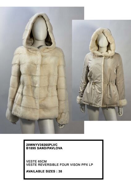 Sand Reversible Hooded Jacket with Plush Texture