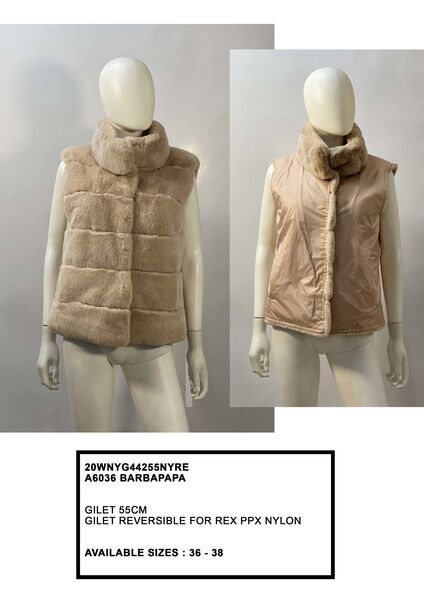 Beige Reversible Gilet with High Collar