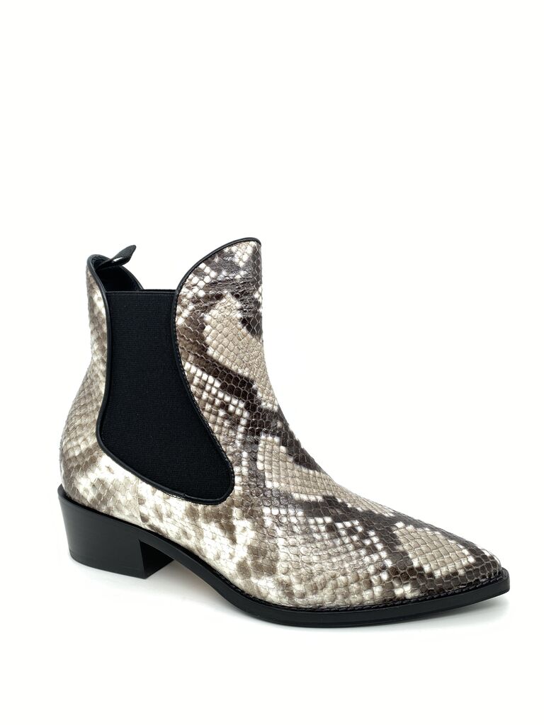 Snake Pattern  Chelsea Ankle Boots