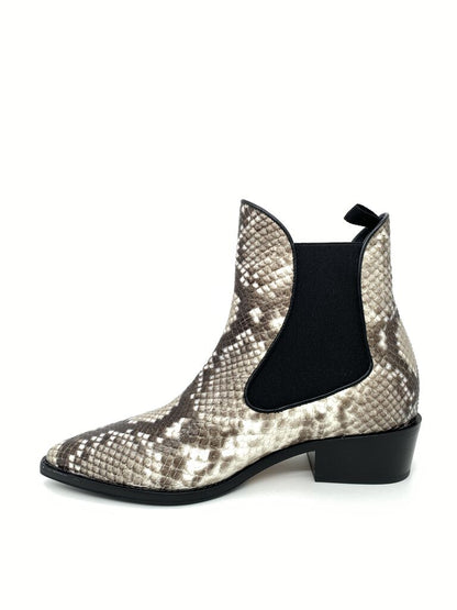 Snake Pattern  Chelsea Ankle Boots