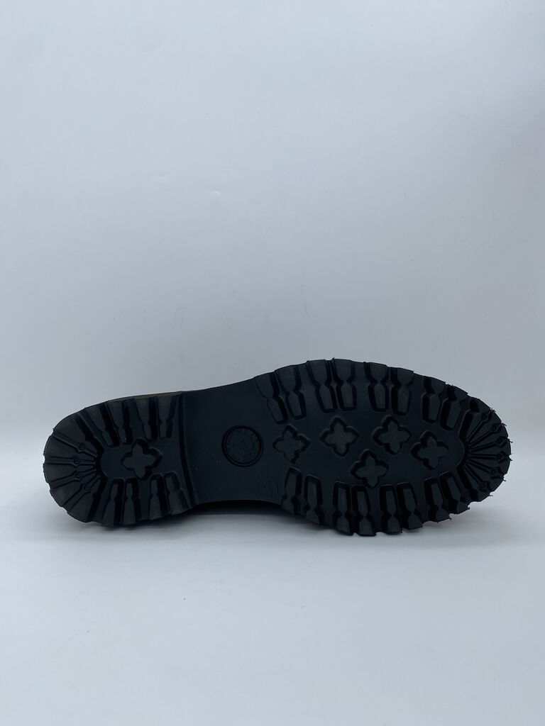 Black Suede Derby Shoes with Lug Sole