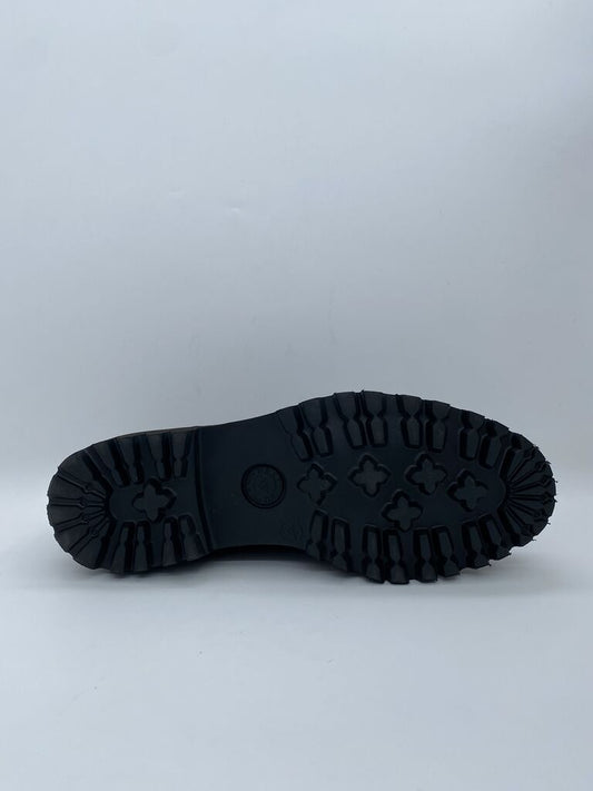 Black Suede Derby Shoes with Lug Sole