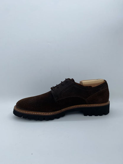 Brown Suede Derby Shoes with Rugged Sole