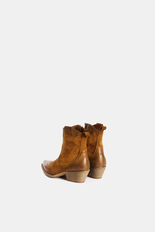 Brown Suede Ankle Boots with Stacked Heel