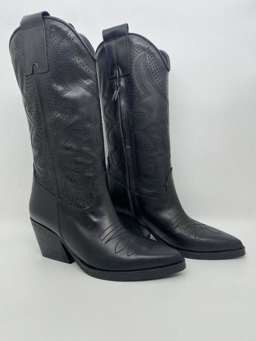 Western Boot Nappa BLACK