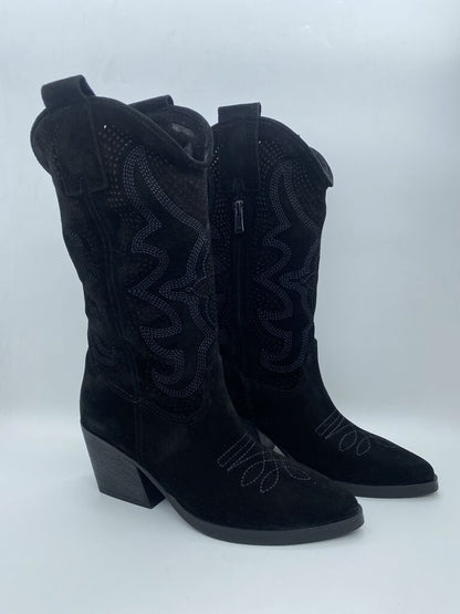 Western Boot Suede BLACK
