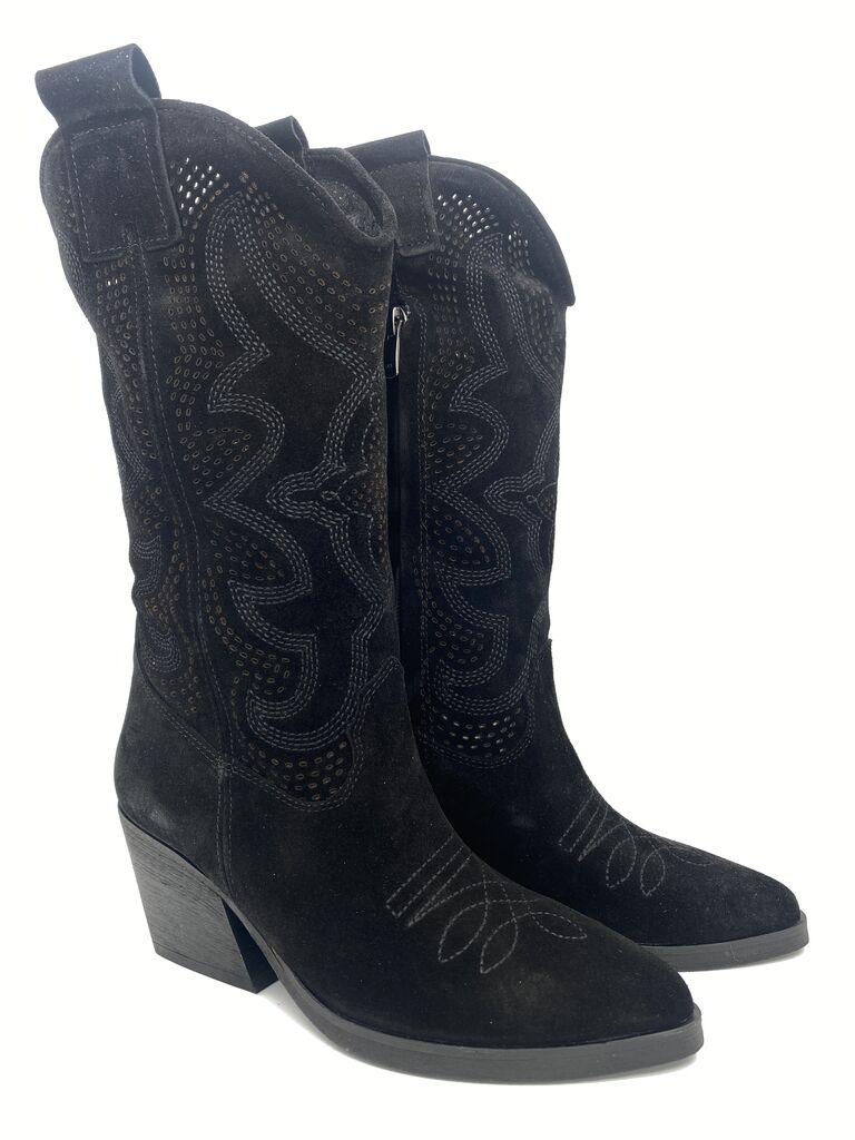 Western Boot Suede BLACK