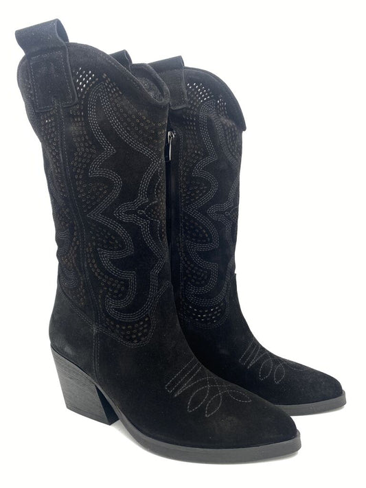 Western Boot Suede BLACK