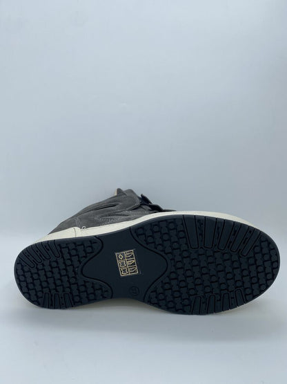 Gray Suede High-Top Sneakers with Velcro Straps