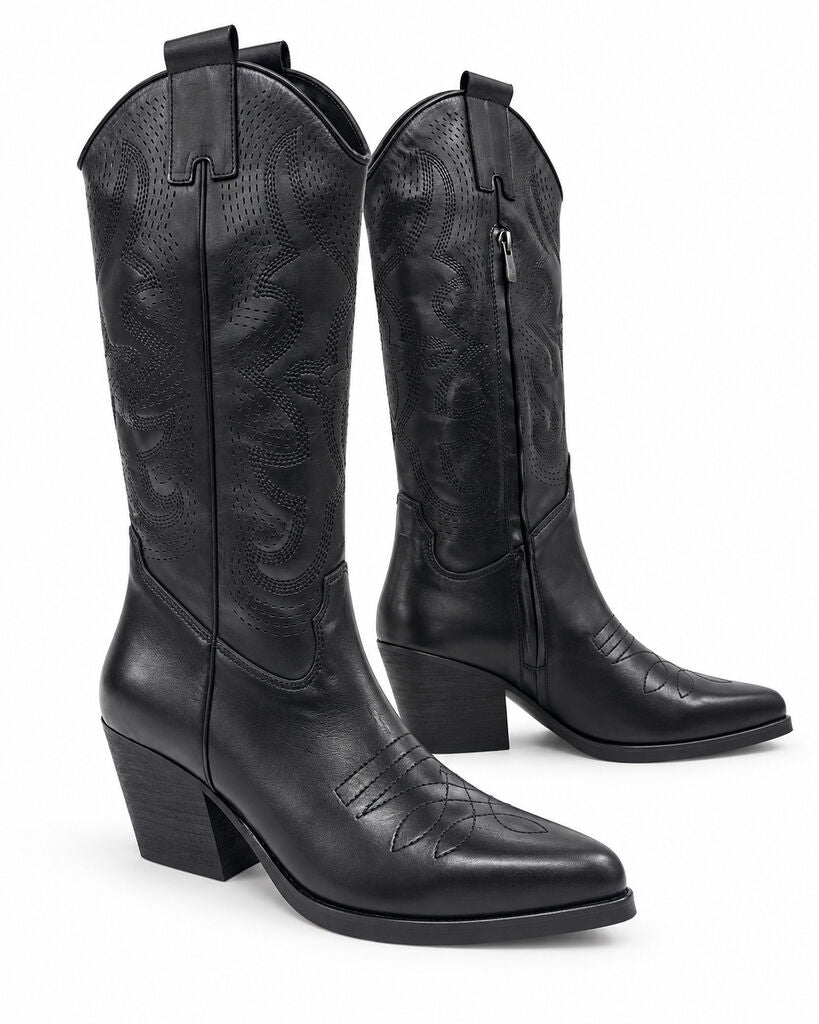 Western Boot Nappa BLACK