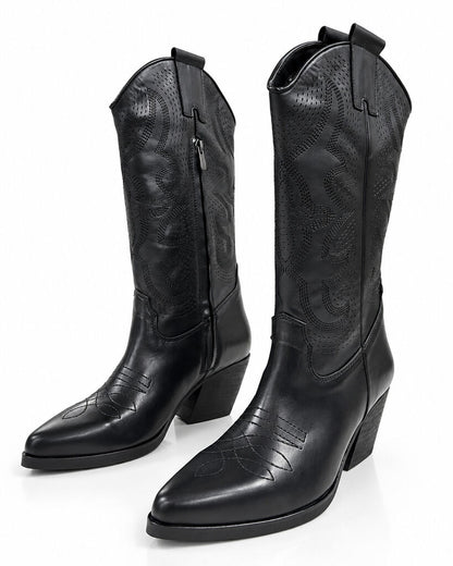 Western Boot Nappa BLACK