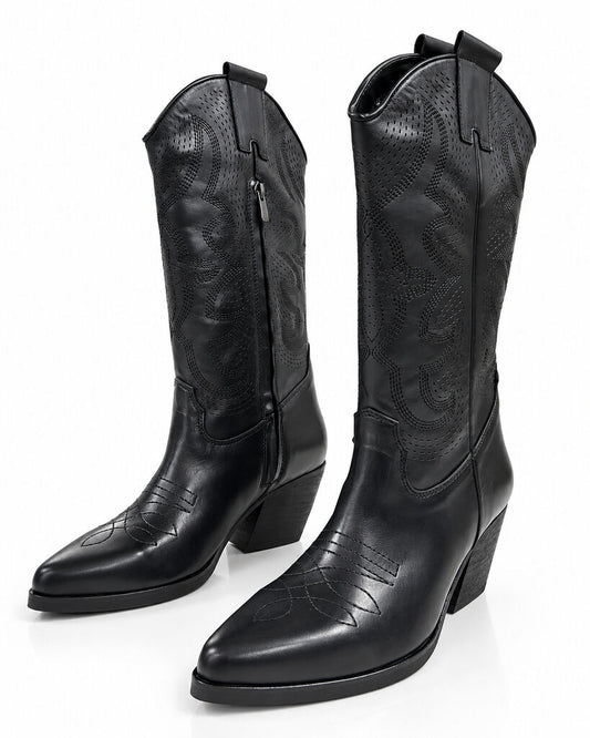 Western Boot Nappa BLACK