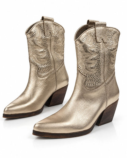Western Boot Nappa GOLD