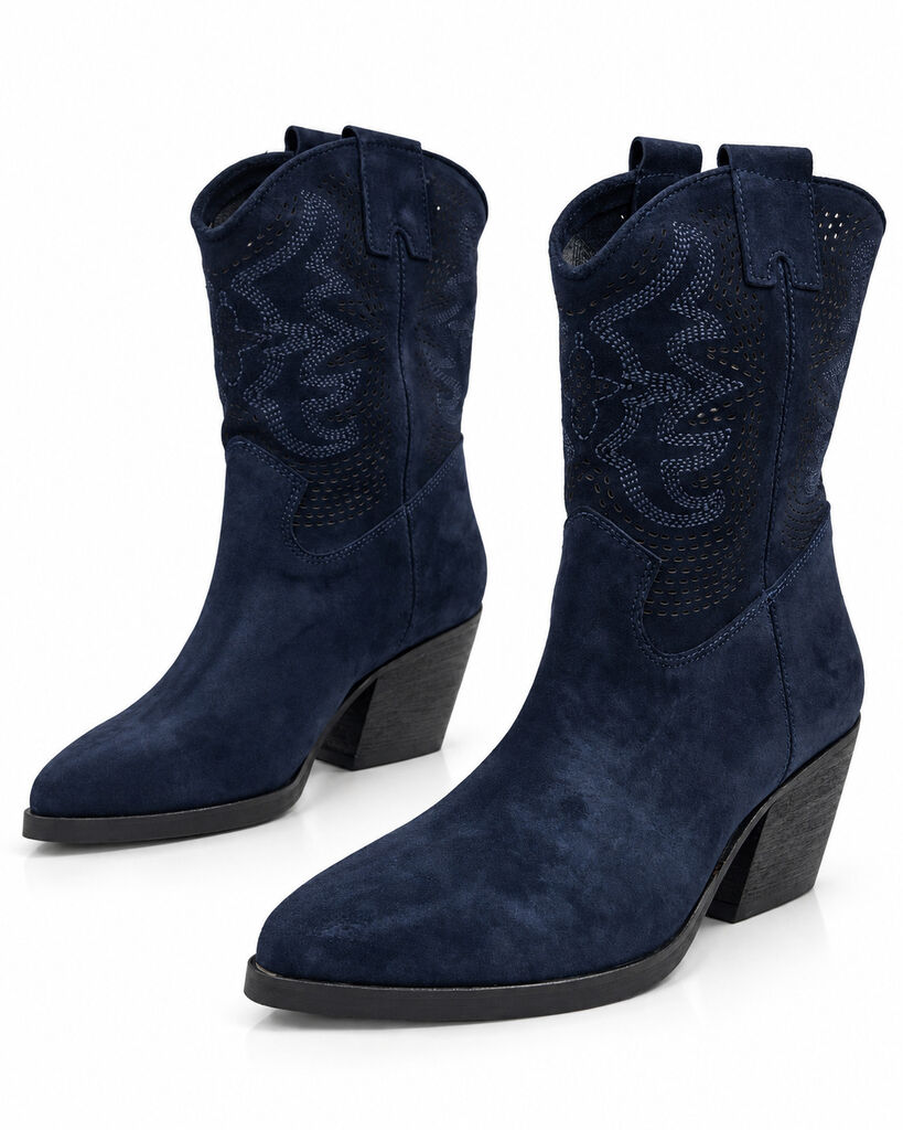 Western Boot Suede DK BLUE