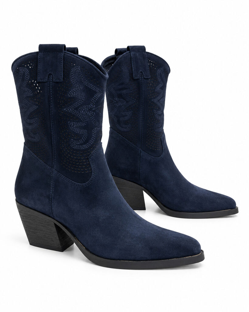 Western Boot Suede DK BLUE