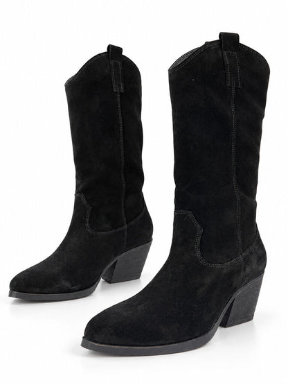 Western Boot Suede BLACK