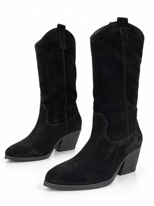 Western Boot Suede BLACK