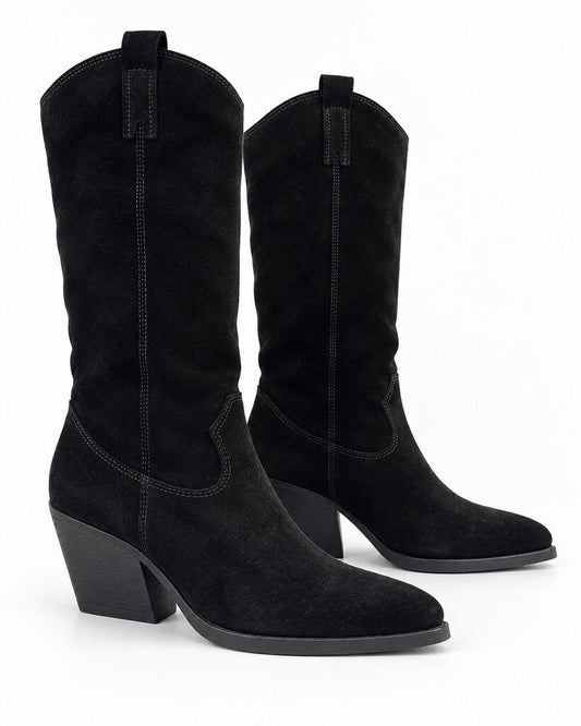 Western Boot Suede BLACK