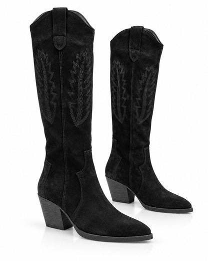 Western Boot Suede BLACK