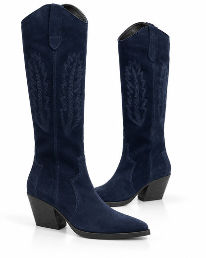 Western Boot Suede DK BLUE