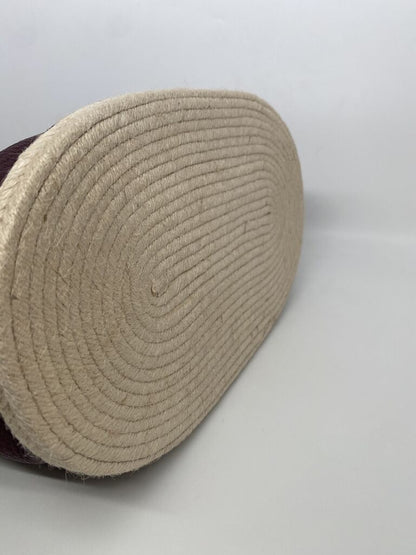 Burgundy Textured Leather Bucket Bag