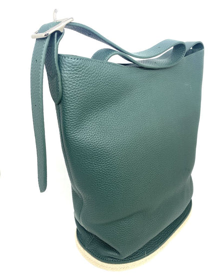 Teal Textured Tote Bag with Minimalist Design