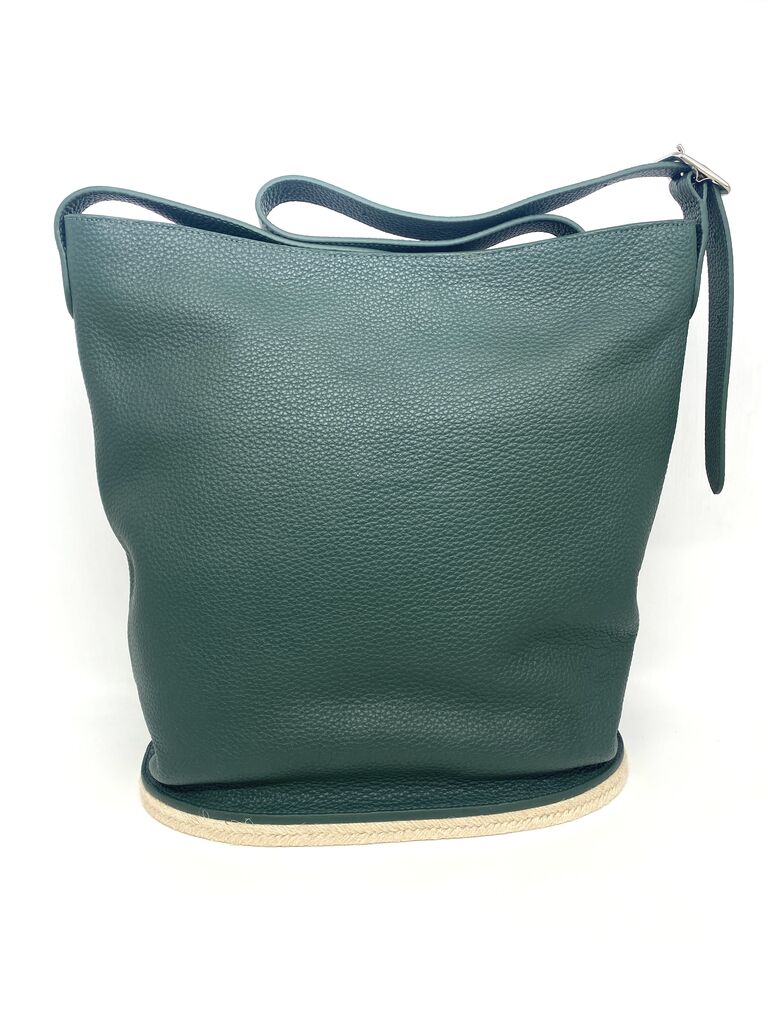 Teal Textured Tote Bag with Minimalist Design
