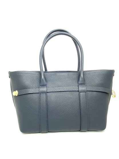 Navy Textured Tote Bag with Dual Handles