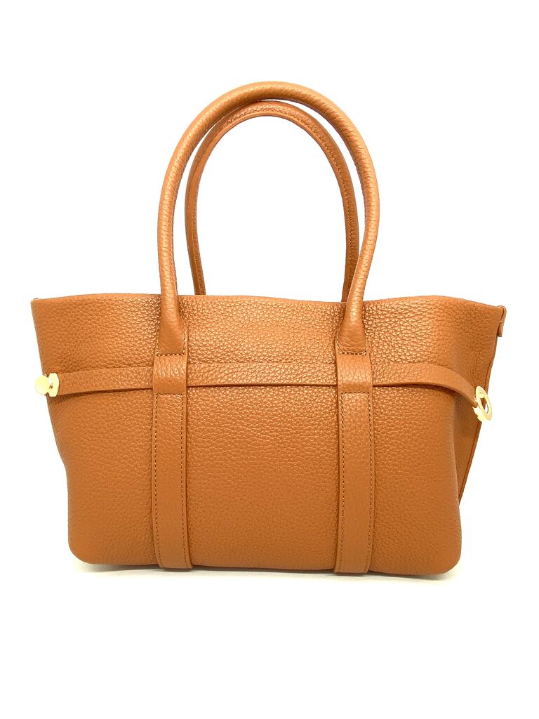 Camel Suede Tote with Leather Accents