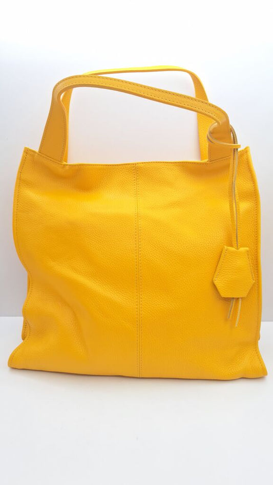 Sunshine Yellow Textured Tote with Dual Handles