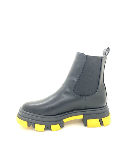 Black Chelsea Boot with Yellow Sole