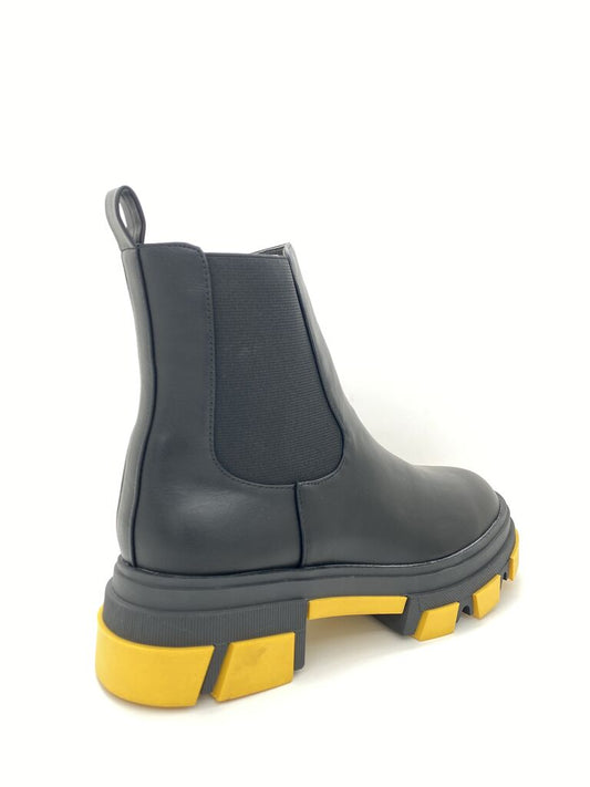 Black Chelsea Boot with Yellow Sole