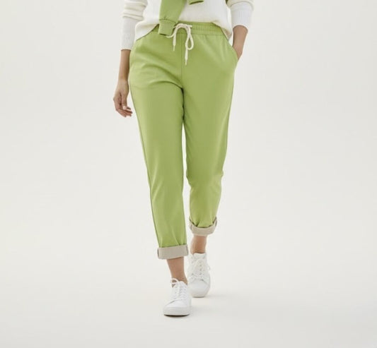 Green Relaxed Fit Joggers with Drawstring Waist