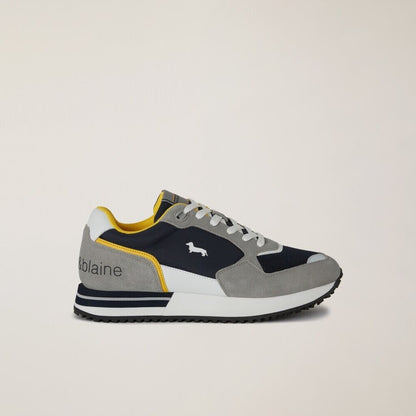 Gray Mesh Casual Sneakers with Contrast Details