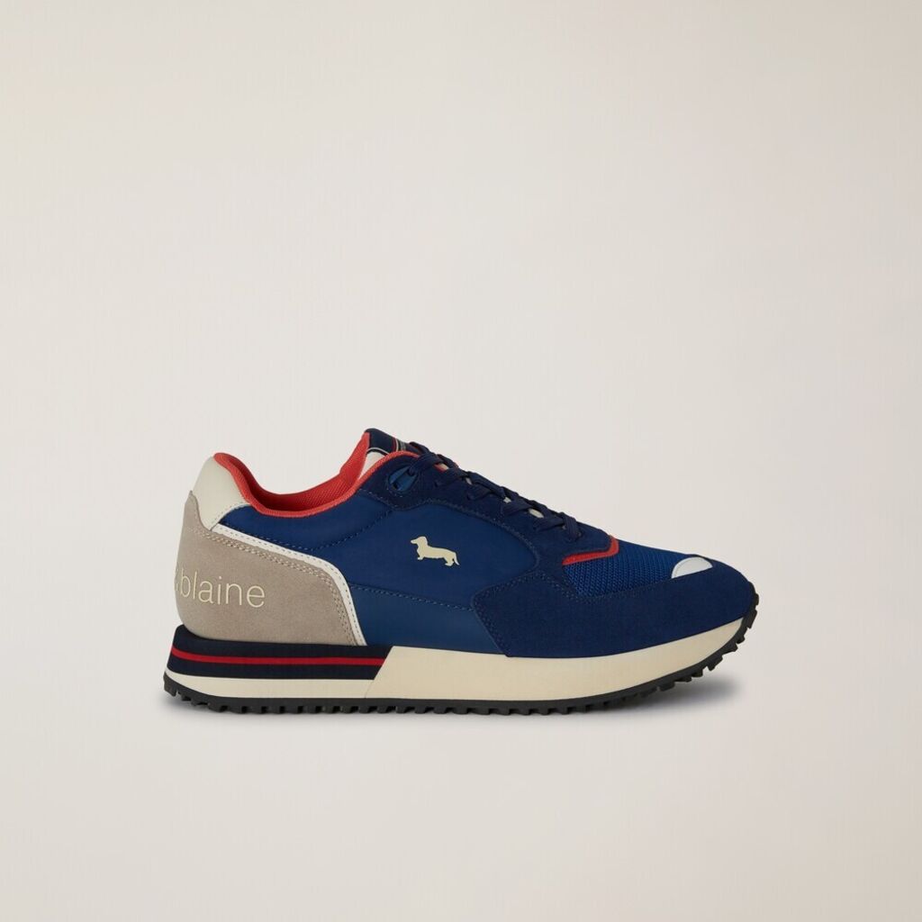 Navy Colorblock Retro Trainers