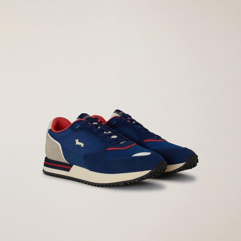 Navy Colorblock Retro Trainers