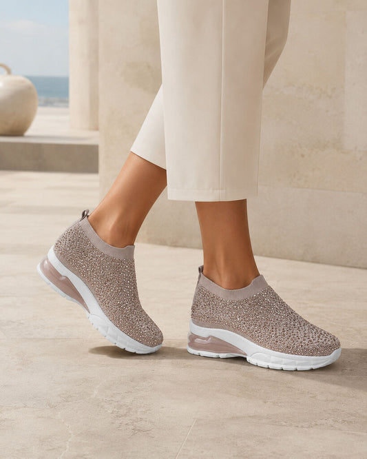 Shoes Sock/Strass NUDE