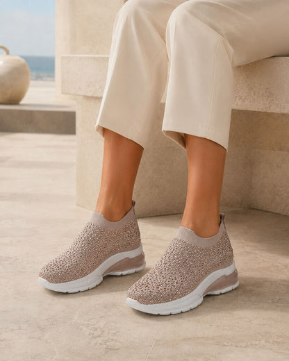 Shoes Sock/Strass NUDE