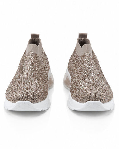 Shoes Sock/Strass NUDE