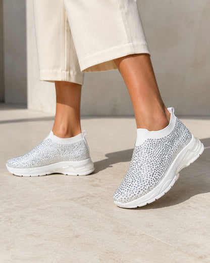 Shoes Sock/Strass WHITE