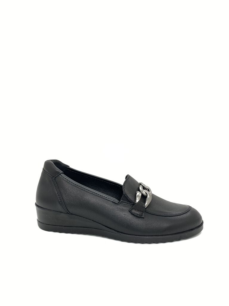 Black Loafer with Metal Bit Detail