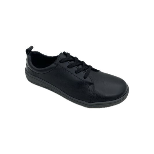 Black Lace-Up Sneakers with Minimalist Design
