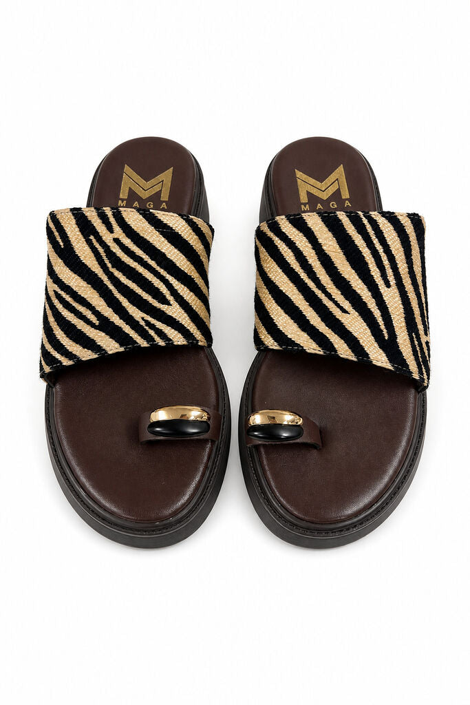 Sandal Fab/Nap BLK/BEI