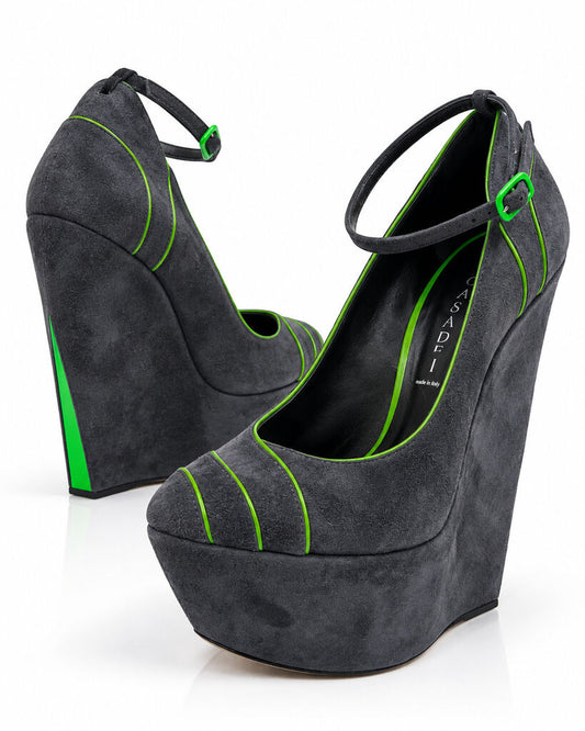 Shoes Suede Grigio
