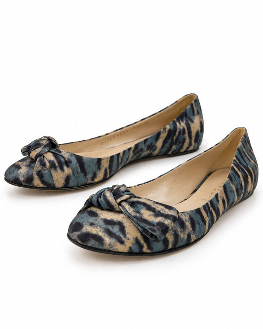 Shoes Satin Bei/Blu